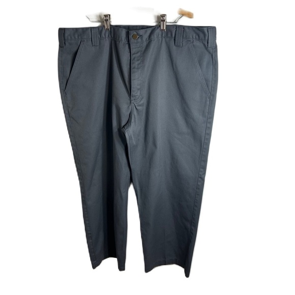 Carhartt Gray Flat Front Pants Dress Khaki Men’s 42x28 - Picture 1 of 7